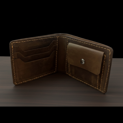 CrazyHorse Wallet Vintage Leather Wallet Brown Rust Front Open Shoot By treeleather