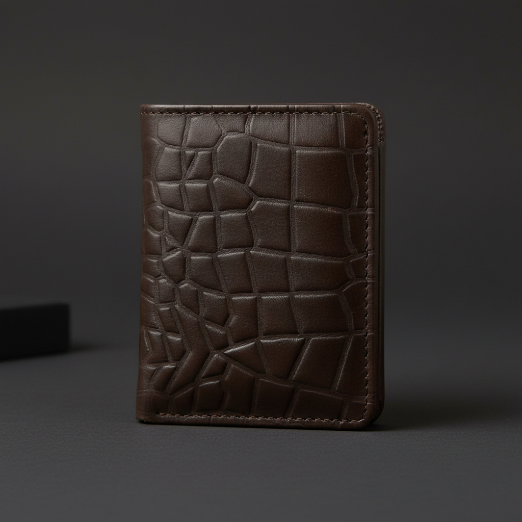 Premium Genuine Leather Card Holder for Men Stand Stone Stand Position by treeleather